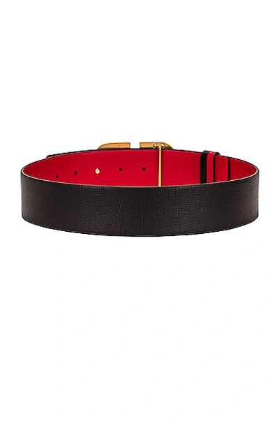 Shop Valentino Vlogo Buckle Belt In Nero & Rouge Pur