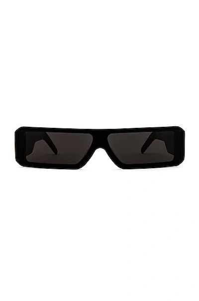Rick Owens Rectangle Frame Sunglasses In Black