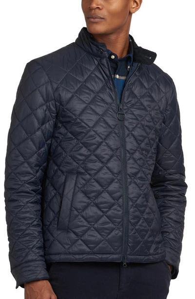 Barbour Harrington Waxed Quilted Nylon Jacket In Navy/midnight | ModeSens