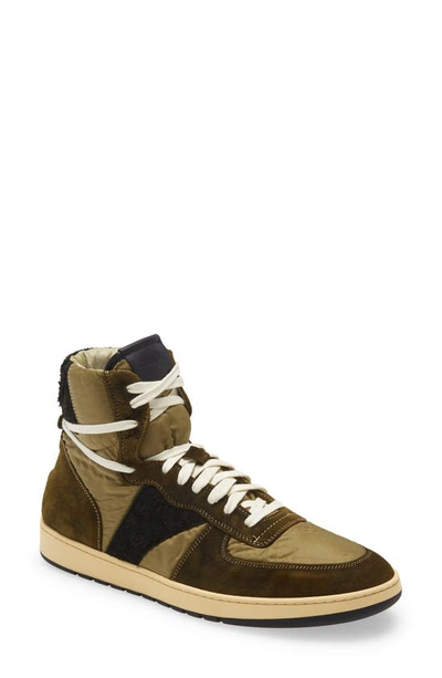 Shop Rhude Rhecess High Top Sneaker In Two Tone Olive