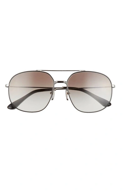 Shop Prada 58mm Gradient Pilot Sunglasses In Black/ Gunmetal/ Grey Gradient