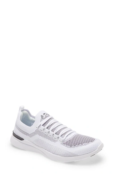 Shop Apl Athletic Propulsion Labs Techloom Breeze Knit Running Shoe In White/ White/ Black