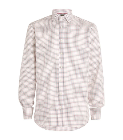 Shop Purdey Cotton Tattersall Shirt In Red