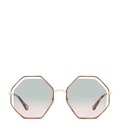 Shop Chloé Poppy Octagonal Sunglasses In Black