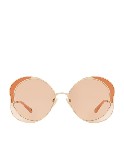 Shop Chloé Gemma Sunglasses In Gold