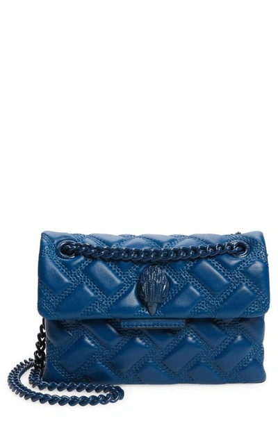 Shop Kurt Geiger Kensington Leather Mini Crossbody Bag In Navy