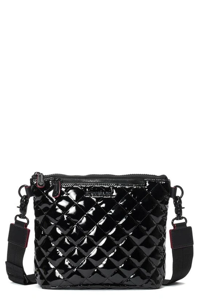 Shop Mz Wallace Small Metro Scout Crossbody Bag In Black Lacquer