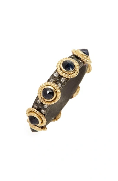Shop Armenta Old World Sapphire & Diamond Stacking Ring In Gold