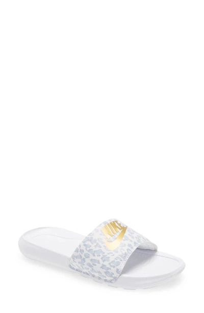 Shop Nike Victori One Sport Slide In White/ Gold/ Wolf Grey