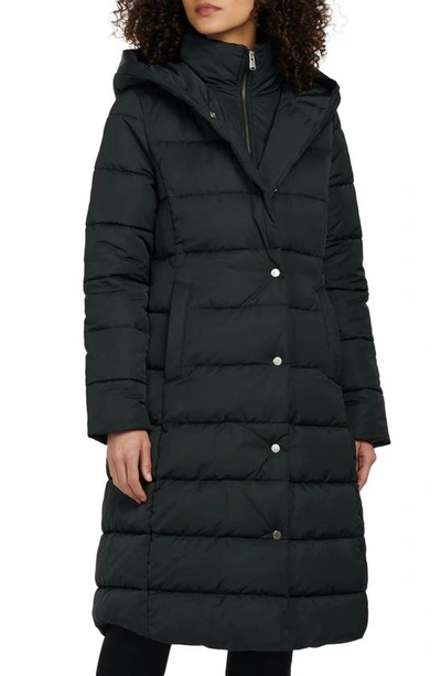 Shop Barbour Buchan Quilted Hooded Longline Parka In Black