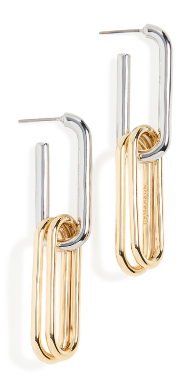 Shop Demarson Theo Earrings In Gold/silver