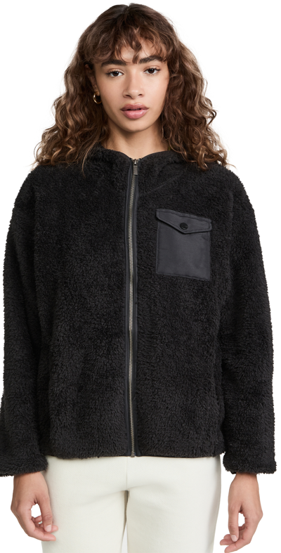 Shop Ugg Kadence Sherpa Zip Jacket In Black