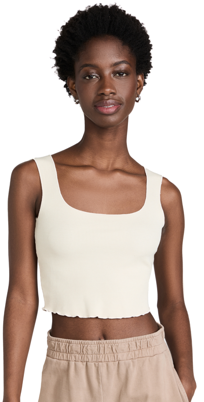 Shop Year Of Ours Thermal Crop Tank In Bone