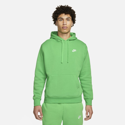 Shop Nike Sportswear Club Fleece Pullover Hoodie In Light Green Spark,light Green Spark,white