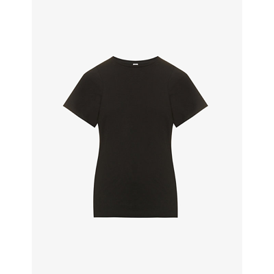 Shop Totême Scoop-neck Organic Cotton T-shirt In Black