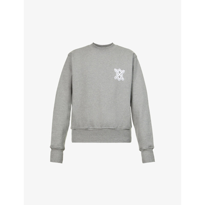 Shop Daily Paper Hovvie Brand-embroidered Cotton-jersey Sweatshirt In Grey Melange
