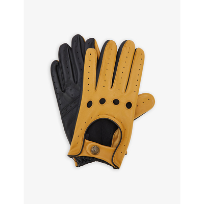 Shop Dents Men's Cork/black Silverstone Touchscreen Leather Driving Gloves
