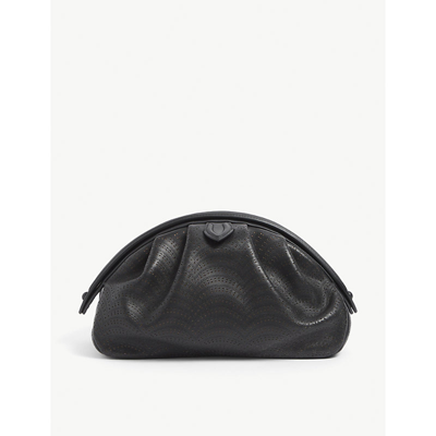 Shop Alaïa Womens Black Samia Perforated Leather Clutch Bag 1 Size