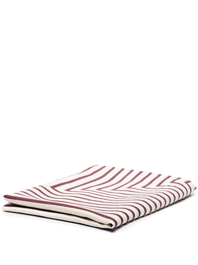L'objet Red And White Sateen Concorde Tablecloth In Rot