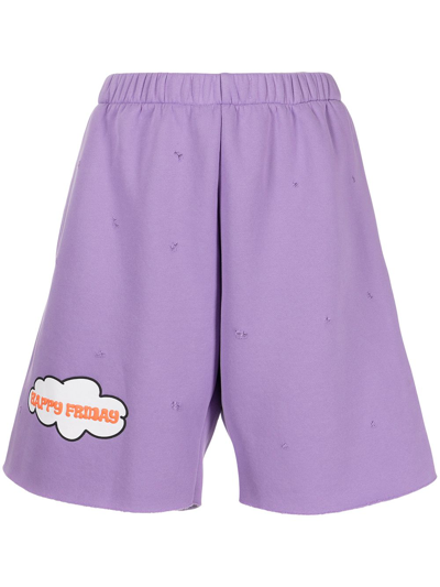Shop Natasha Zinko Cloud Print Shorts In Violett