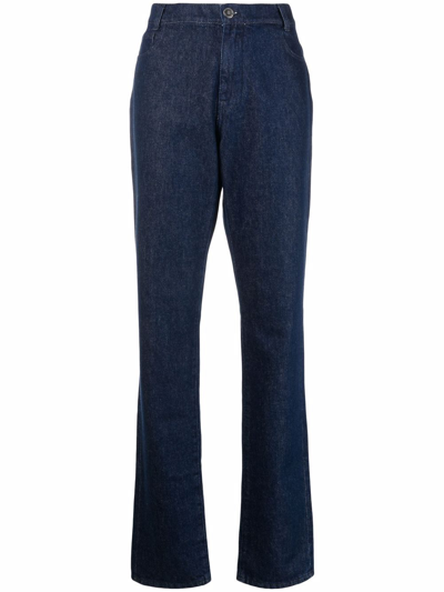 Shop Raf Simons High-rise Straight-leg Jeans In Blau