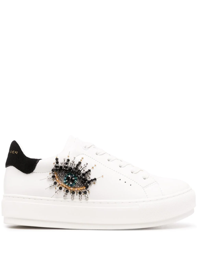 Shop Kurt Geiger Laney Eye Low-top Sneakers In White