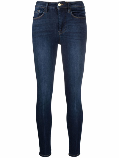 Shop Frame High-rise Skinny Jeans In Blau