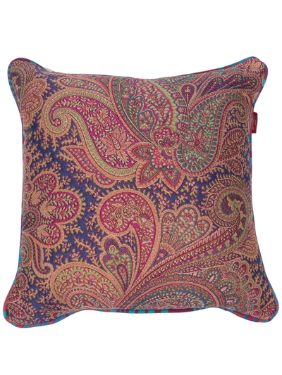 Shop Etro Home Patterned Reversible Cushion In Pink