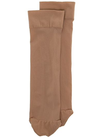 Shop Wolford Individual 10 Ankle Socks In Brown
