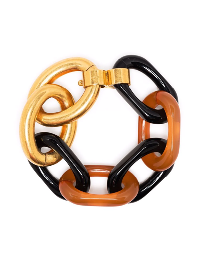 Shop Marni Oversized Cable-chain Bracelet In Brown