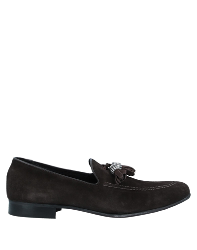 Shop Grey Daniele Alessandrini Loafers In Dark Brown