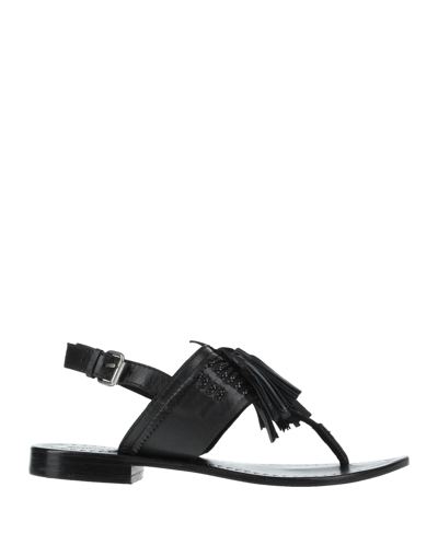 Shop Couleur Pourpre Woman Thong Sandal Black Size 7 Soft Leather