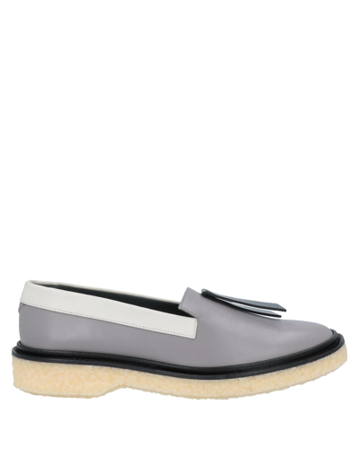 Shop Adieu Woman Loafers Grey Size 6 Soft Leather