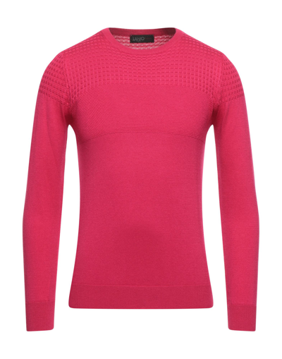 Shop Liu •jo Man Man Sweater Fuchsia Size 3xl Cotton, Polyester, Polyamide, Acrylic, Wool In Pink