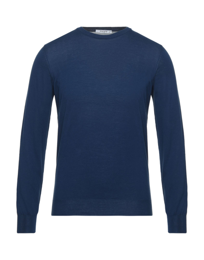 Shop Kangra Cashmere Kangra Man Sweater Blue Size 44 Cotton