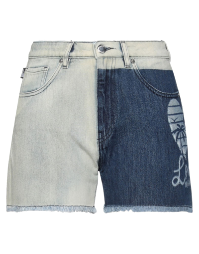 Shop Love Moschino Woman Denim Shorts Blue Size 4 Cotton