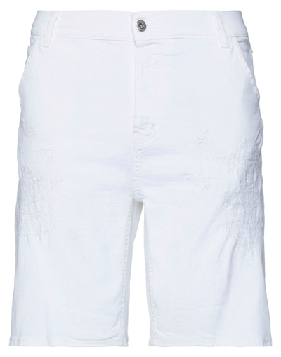 Shop Dondup Man Denim Shorts White Size 30 Cotton, Elastomultiester, Elastane