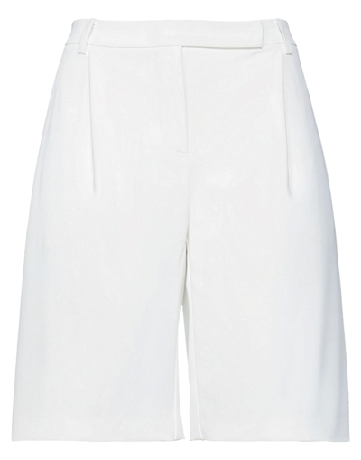 Shop Patrizia Pepe Woman Shorts & Bermuda Shorts White Size 4 Polyester, Elastane