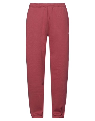 Shop Nike Man Pants Brick Red Size Xl Cotton, Polyester