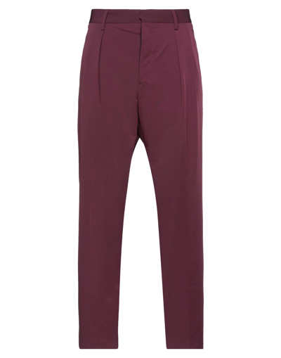 Shop Roberto Collina Man Pants Burgundy Size 32 Polyester, Elastane In Red