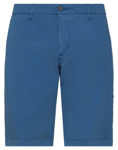 Shop Simon Venäjän Man Shorts & Bermuda Shorts Slate Blue Size 40 Cotton, Elastane