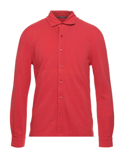 Shop Kangra Cashmere Kangra Man Shirt Red Size 40 Cotton