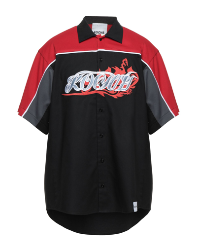 Koché Man Shirt Black Size L Cotton, Polyester In Black