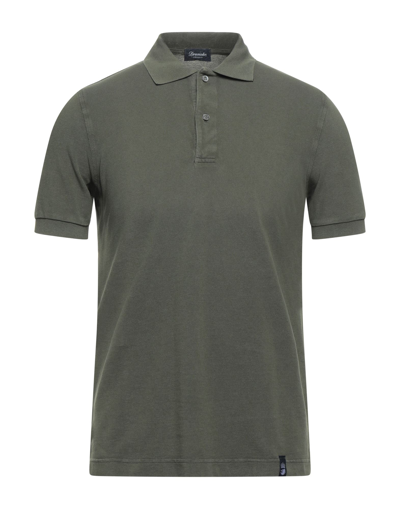 Shop Drumohr Man Polo Shirt Military Green Size Xxl Cotton
