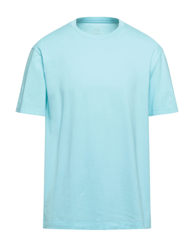 Shop Altea Man T-shirt Azure Size L Cotton, Elastane