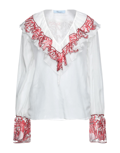 Shop Blumarine Woman Top White Size 8 Cotton, Silk, Polyester, Polyamide