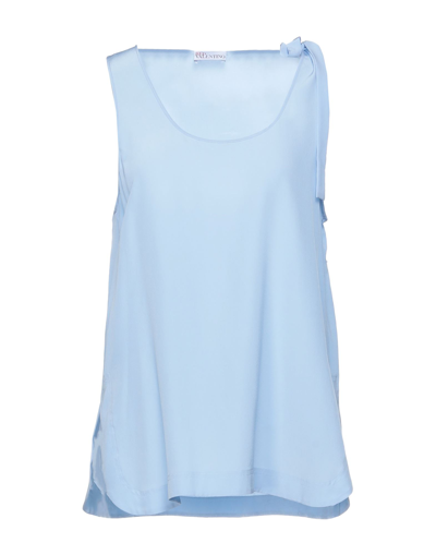 Shop Red Valentino Woman Top Pastel Blue Size 6 Silk
