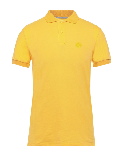 Shop People Of Shibuya Man Polo Shirt Ocher Size S Cotton, Elastane In Yellow