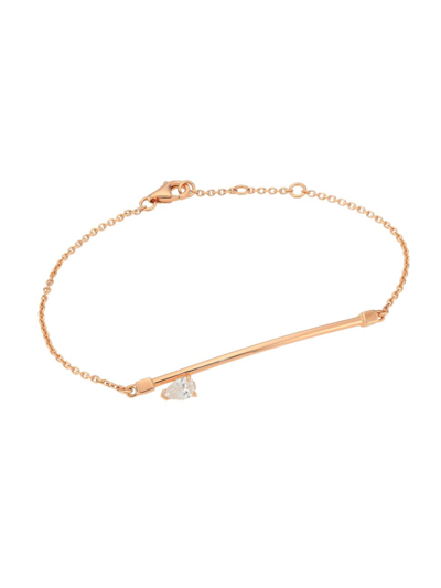 Shop Repossi Women's Serti Sur Vide 18k Rose Gold & Diamond Chain Bracelet In Pink Gold