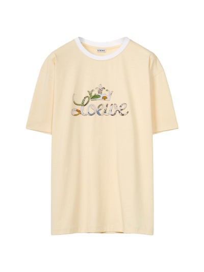 Shop Loewe Patch Logo T-shirt In Ecru